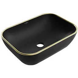 Умивальник Mexen Rita black matt gold Edge накладний MEX-21084575, Золотий