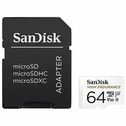 Карта пам'яті SanDisk 64GB microSDXC class 10 UHS-I U3 V30 High Endurance (SDSQQNR-064G-GN6IA) - мініатюра 2