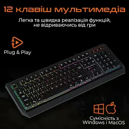 Клавіатура Meetion K9320 USB UA Black (MT-K9320-A-RUA) - мініатюра 7