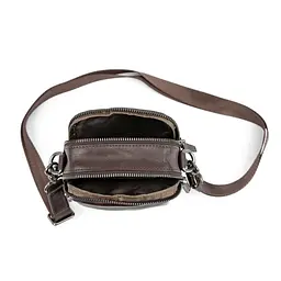 Месенджер маленький шкіряний чорний шоколад TIDING BAG 333-1C - мініатюра 2
