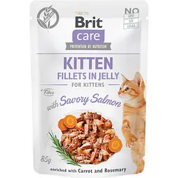 Вологий корм Brit Care Cat Pouch для кошенят в желе пікантний лосось 85 г