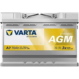 Акумулятор Varta Dynamic AGM 12В 70Аг 760А (EN) R+ (570901076) - мініатюра 4