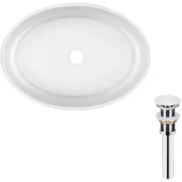 Комплект Qtap Kolibri: Раковина накладна овальна 500x360x140 мм White + Донний клапан PU02 (QT10113054WN47311)