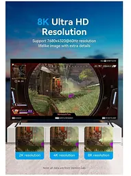 Кабель Vention DisplayPort-DisplayPort V 1.4 1.5 м (HCDBG) - мініатюра 4