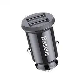 Автомобільний зарядний пристрій Baseus Grain C Dual USB 5V 3.1A (CCALL-ML01) Black [59109] - мініатюра 3