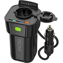 Перетворювач напруги AUCARAUTO 150 Вт DC 12 В на 230 В AC 5 в 1