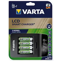 Зарядний пристрій Varta LCD Smart Plus CHARGER+4xAA 2100 mAh (57684101441) - мініатюра 6