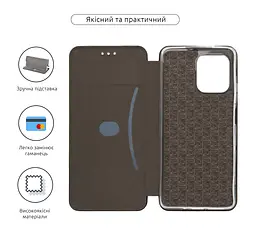 Чехол-книжка для Motorola G75 5G, G-Case, черный, кожаный чехол-книжка из экокожи (PU) и TPU, с магнитом, с подставкой и вместительным кардхолдером, противоударный, защита всего корпуса, ArmorStandart (ARM81619) - мініатюра 3