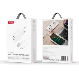 Адаптер мережний XO Type-C Cable Dual USB Charger L109 |2USB, 2.4A| - мініатюра 3