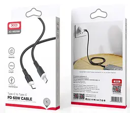 USB Кабель XO NB208B Type-C-Type-C Liquid Silicone 60W 5A 1.0m Чорний - мініатюра 2
