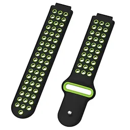 Спортивний ремінець з перфорацією Primo для годинника Garmin Forerunner/Approach Black Green - мініатюра 3