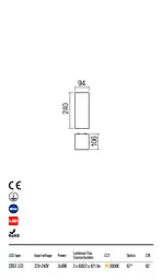 Бра вуличне TAV AP LED COB 2X6W IP54 DG 3000K (5.1.2) Redo 9562 - мініатюра 3