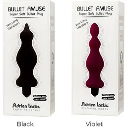 Анальна пробка з вібрацією Adrien Lastic Bullet Amuse Black діаметр 3.9 см - мініатюра 6
