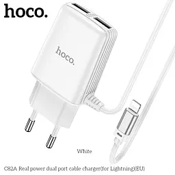 Адаптер зарядний HOCO Lightning cable Real power C82A білий - мініатюра 4