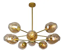 Люстра стельова Levistella 7526035-10 GD+BR, 10 плафонів, E27, золотий і коричневий, сучасний стиль