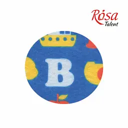 Фетр (поліестер) 21,5х28 см принт Літери на синьому 180г/м2 ROSA Talent