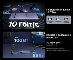 Док-станція USB-C UGREEN Revodok Pro CM880 хаб 7 в 1 сірий (75774) - мініатюра 5