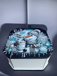 Подарункова коробка квадратна (ХДФ) 29x29x10 см. №16 - мініатюра 5