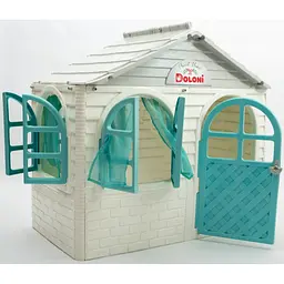 Ігровий Будиночок зі шторками Doloni Toys 02550/15 Біло-Бірюзовий - мініатюра 2