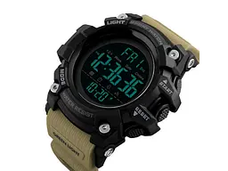 Чоловічий наручний годинник 1384 Black-Khaki Wrisband Skmei acs0030783 - мініатюра 3