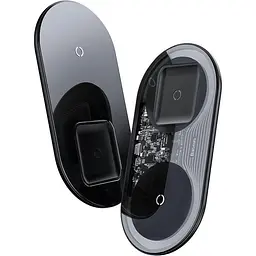 Бездротовий зарядний пристрій Baseus Simple Pro Edition 2 in 1 (Phone + Pods) 18W WXJK-C01 Black - мініатюра 3