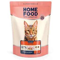 Корм для активних котів Home Food з курочкою та креветкою 1,6кг