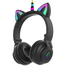 Бездротові навушники Bluetooth LED UNICORN STN-27 Black - мініатюра 4