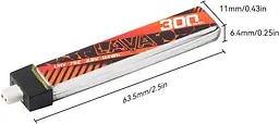 Акумулятор BetaFPV Lava 1S 300 mAh 75C 3.8V LiHV LiPo BT2.0 FPV для Cetus X, Cetus Pro, Meteor (18765) - мініатюра 2