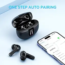 Бездротові навушники, Bluetooth 5.3 Навушники 40 годин відтворення Deep Bass Stereo Earbud, світлодіодний дисплей живлення - мініатюра 2
