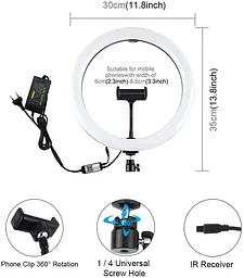 Кільцева LED лампа Puluz PU411EU 12` [78210] - мініатюра 2