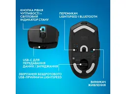 Миша Logitech G305 X Superlight Black (910-007739) - мініатюра 2