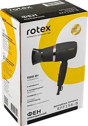 Складаний міні фен Rotex RFF156-B SpecialCare Compact дорожній для сушіння укладання волосся компактний електрофен 1500 Вт Чорний - мініатюра 5