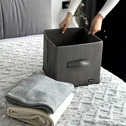 Текстильний кофр ORGANIZE для одягу та текстилю 30*30*30 см (сірий) - мініатюра 4