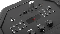 Колонка портативна 2.0 REAL-EL X-777 Black, 2 x 32.5 Вт, пластиковий корпус, Bluetooth, MicroSD / USB, живлення від акумулятора, 8800мА * год, керування зверху - мініатюра 4