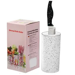 Підставка для ножів з наповнювачем із волокна універсальна Granite Knife Holder, Kitchen Master Білий 85717 - мініатюра 6