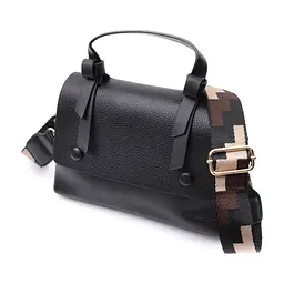 Сумка Vintage Жіноча з короткою ручкою з натуральної шкіри Чорна (22670)