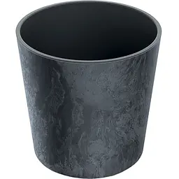Горщик для квітів Prosperplast Urbi Round Beton Effect 2 в 1 з вкладкою 9 л антрацит мармуровий (88335-433)