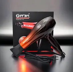 Фен для сушіння та укладання волосся Gemei GM-1719 - мініатюра 7