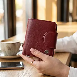 Жіночий гаманець вертикального формату з натуральної шкіри ST Leather 23071 бордовий - мініатюра 2