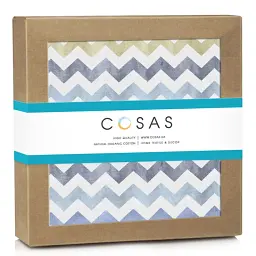 Муслінова пелюшка Cosas Zigzag 110х150 см різнобарвна (MuslinDiapers_ZigBlueSkyBeige_110x150) - мініатюра 2