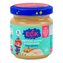 Пюре Elfik Magic овочеве асорті з індичкою 100 г - мініатюра 5