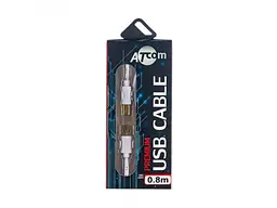 Кабель ATCOM (14370) USB 2.0 AM/BM, 0.8м, білий - мініатюра 2