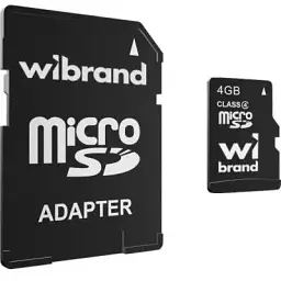 Карта пам'яті Wibrand 4GB microSD class 4 (WICDC4/4GB-A)