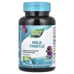 Екстракт насіння розторопші Nature's Way Milk Thistle, 120 вегакапсул для підтримки печінки