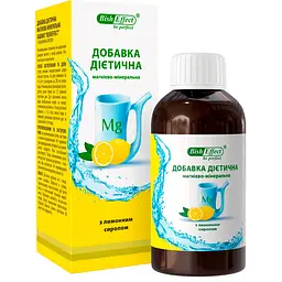 Бішофіт Полтавський питний з лимонним сиропом 250 мл, магнієва дієтична добавка