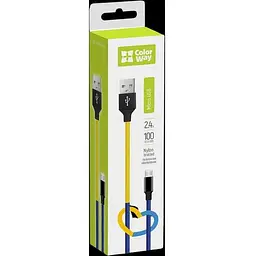 Кабель ColorWay USB - MicroUSB National 2.4А 1м Blue Yellow - мініатюра 2