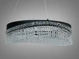 Підвісна LED люстра Diasha P7027/D600BK чорна 68W кришталь - мініатюра 5