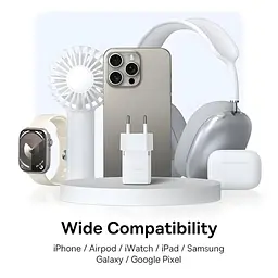 Зарядний пристрій Baseus 1xUSB-C 20 Вт + 1xUSB білий + кабель USB-C — USB-C 60 Вт 1.0 м (P10111608213-01) - мініатюра 10