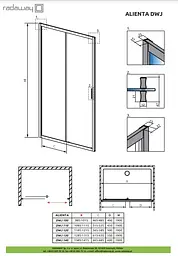Душові двері Radaway Alienta DWJ 1400x1900 безпечне скло, хром (10260140-01-01) - мініатюра 2