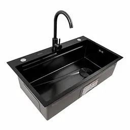 Кухонна мийка PVD чорна CM 75x46B Platinum Handmade, Чорний - мініатюра 6